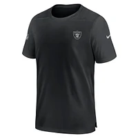 T-shirt Nike noir Las Vegas Raiders Sideline Coach Performance pour homme