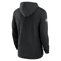 T-shirt à capuche Performance manches longues Nike Las Vegas Raiders Sideline pour homme, noir