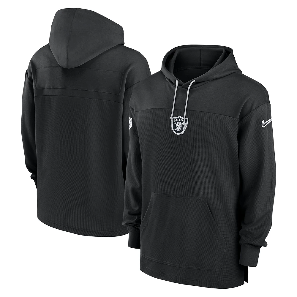 Sweat à capuche Nike Las Vegas Raiders Sideline Performance pour homme, noir