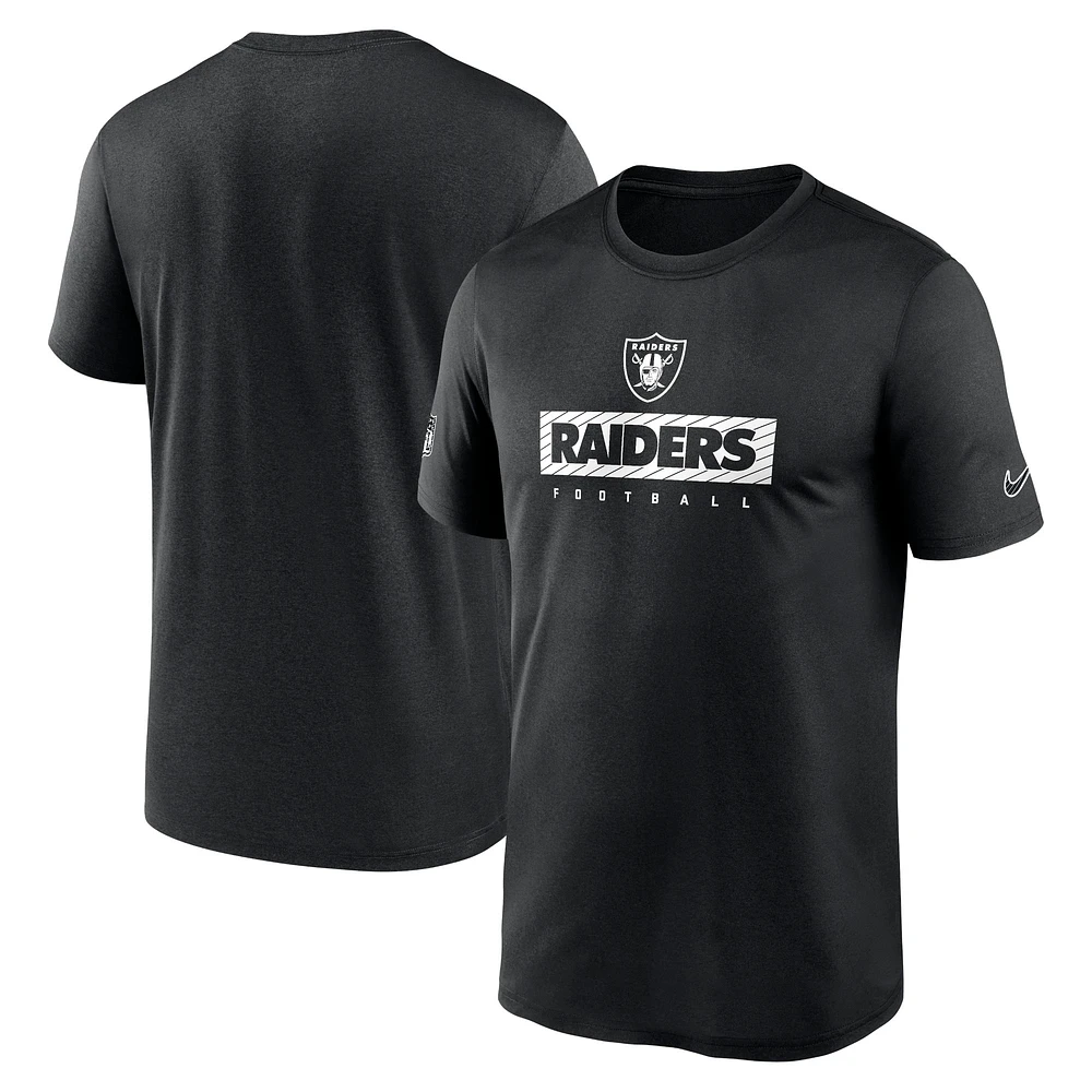 T-shirt Nike noir Las Vegas Raiders Sideline Legend Performance pour homme