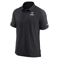 Polo de performance Nike noir Las Vegas Raiders Sideline Lockup pour homme