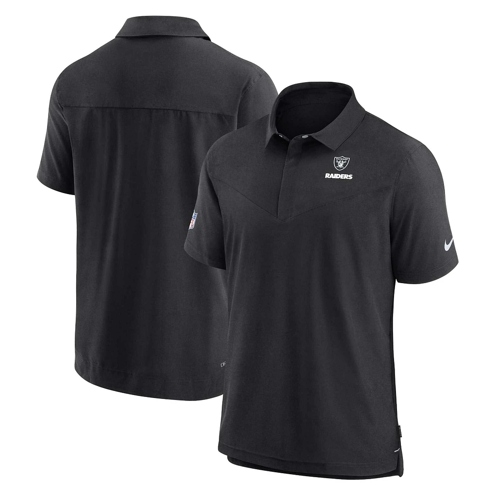 Polo de performance Nike noir Las Vegas Raiders Sideline Lockup pour homme