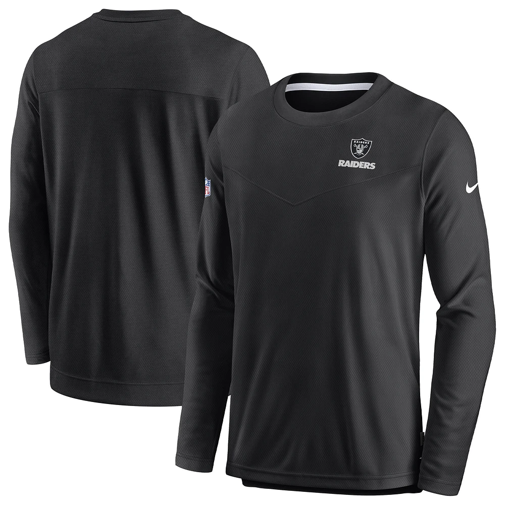 Sweat-shirt à enfiler Nike noir Las Vegas Raiders Sideline Lockup Performance pour homme