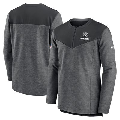 Men's Nike Black Las Vegas Raiders Sideline Lockup Performance - Quarter-Zip Top