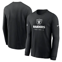 Men's Nike Black Las Vegas Raiders Sideline Performance Long Sleeve T-Shirt