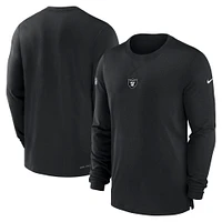 T-shirt à manches longues Nike Las Vegas Raiders Sideline Performance pour homme, noir