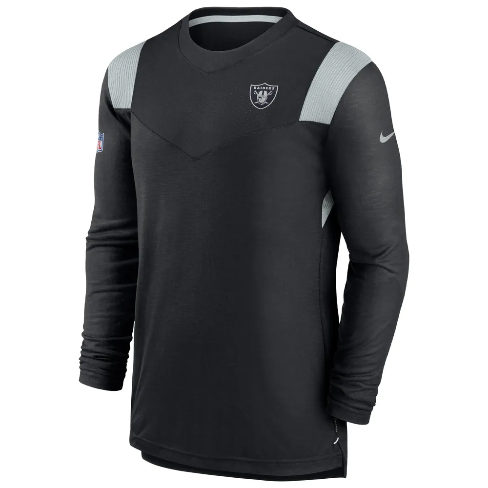 T-shirt à manches longues Nike Las Vegas Raiders Sideline Tonal Logo Performance Player pour homme, noir