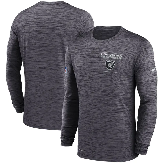 Las Vegas Raiders Nike Sideline Infograph Lock Up Performance Long Sleeve T- Shirt - White