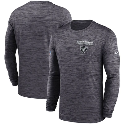 T-shirt à manches longues Nike Las Vegas Raiders Sideline Velocity Legend Performance pour homme, noir