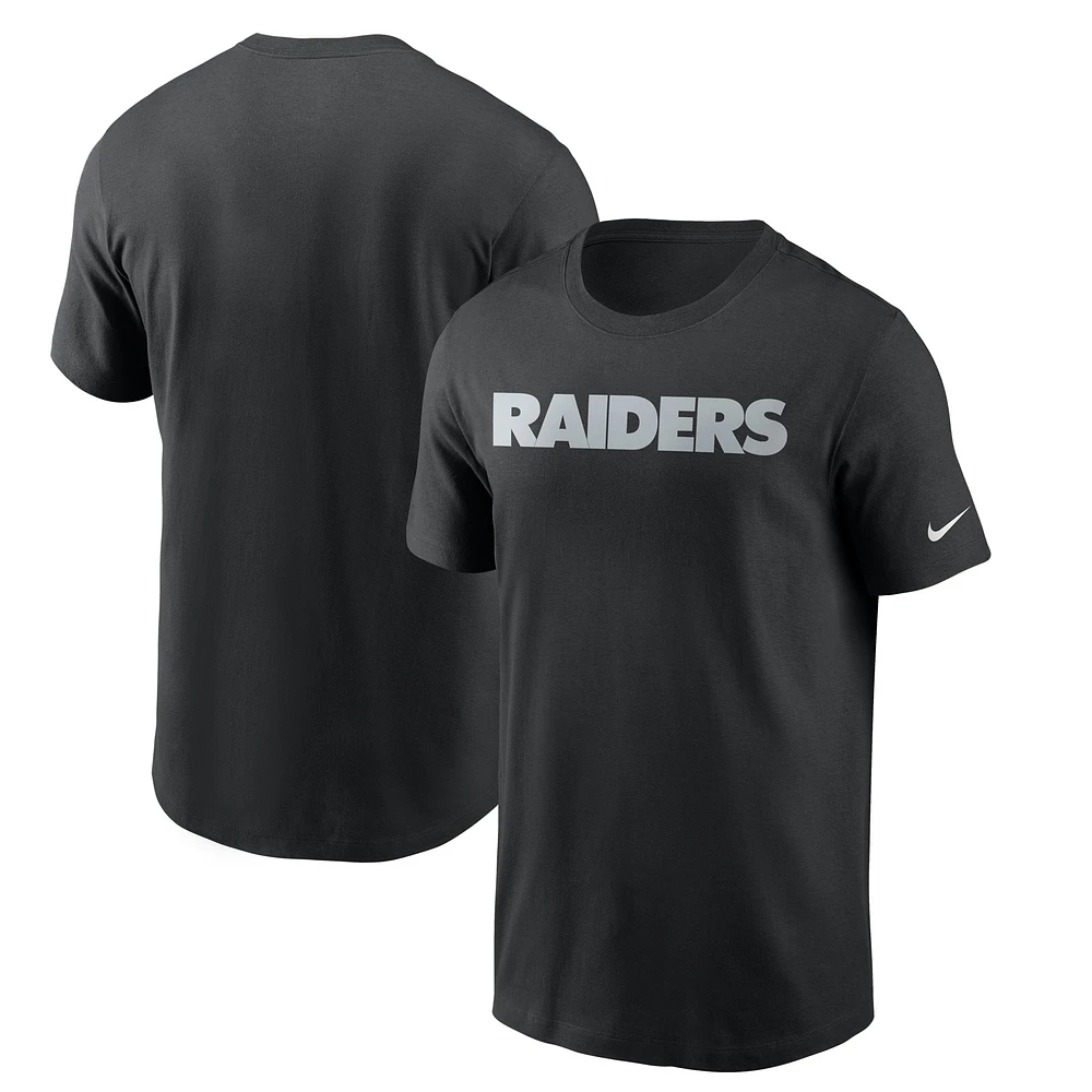 T-shirt Nike noir avec logo de l'équipe des Las Vegas Raiders pour homme