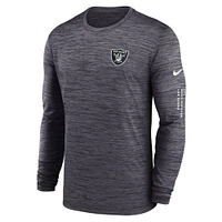 T-shirt à manches longues Nike noir Las Vegas Raiders Velocity pour homme