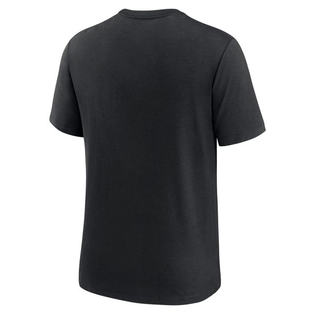 T-shirt à trois mélanges Nike Las Vegas Raiders Wordmark Logo noir pour homme