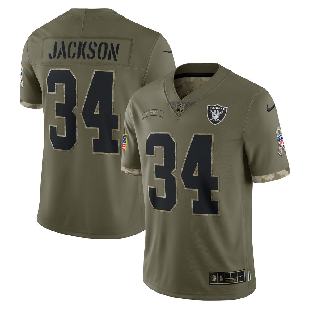 Nike Men's NFL Las Vegas Raiders Salute to Service (Bo Jackson) Limited Football Jersey in Brown, Size: Small | 36NMSTSVBJS-000