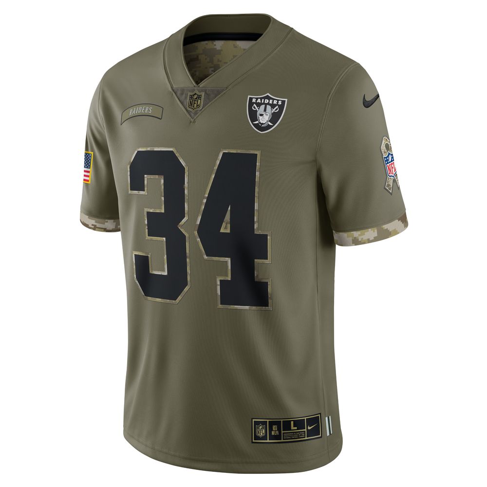 Men's Nike Bo Jackson Olive Las Vegas Raiders 2022 Salute To Service - Limited Player Jersey