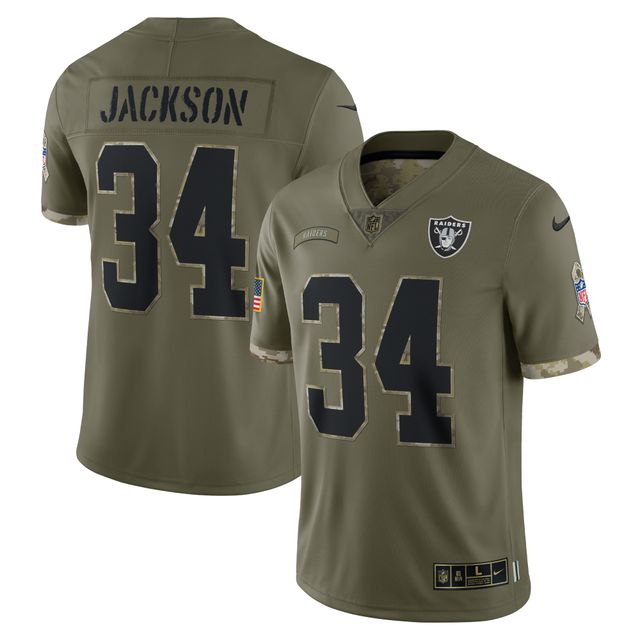 Homme Nike Bo Jackson Olive Las Vegas Raiders 2022 Salute To Service - Maillot de joueur limité