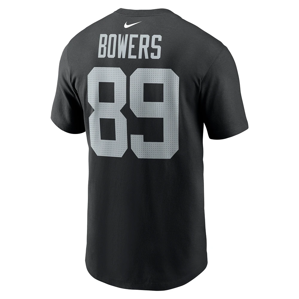 T-shirt Nike Brock Bowers pour homme avec nom et numéro des Las Vegas Raiders noir