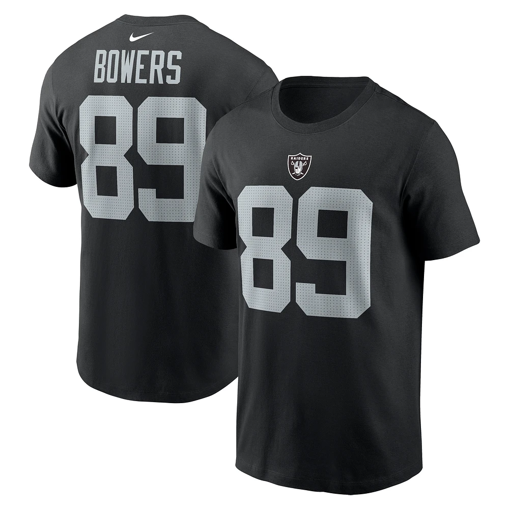 Men's Nike Brock Bowers Black Las Vegas Raiders  Name & Number T-Shirt