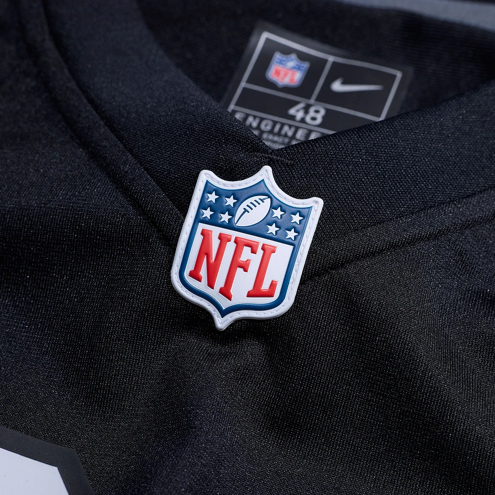 Maillot de jeu Nike Brock Bowers pour homme, noir, Las Vegas Raiders