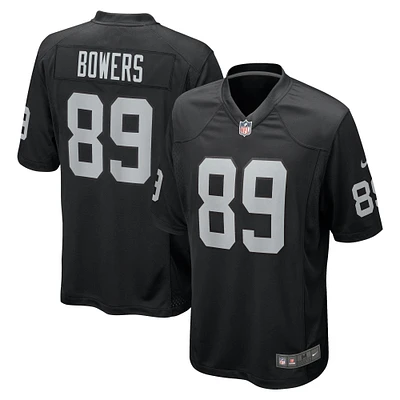 Maillot de jeu Nike Brock Bowers pour homme, noir, Las Vegas Raiders