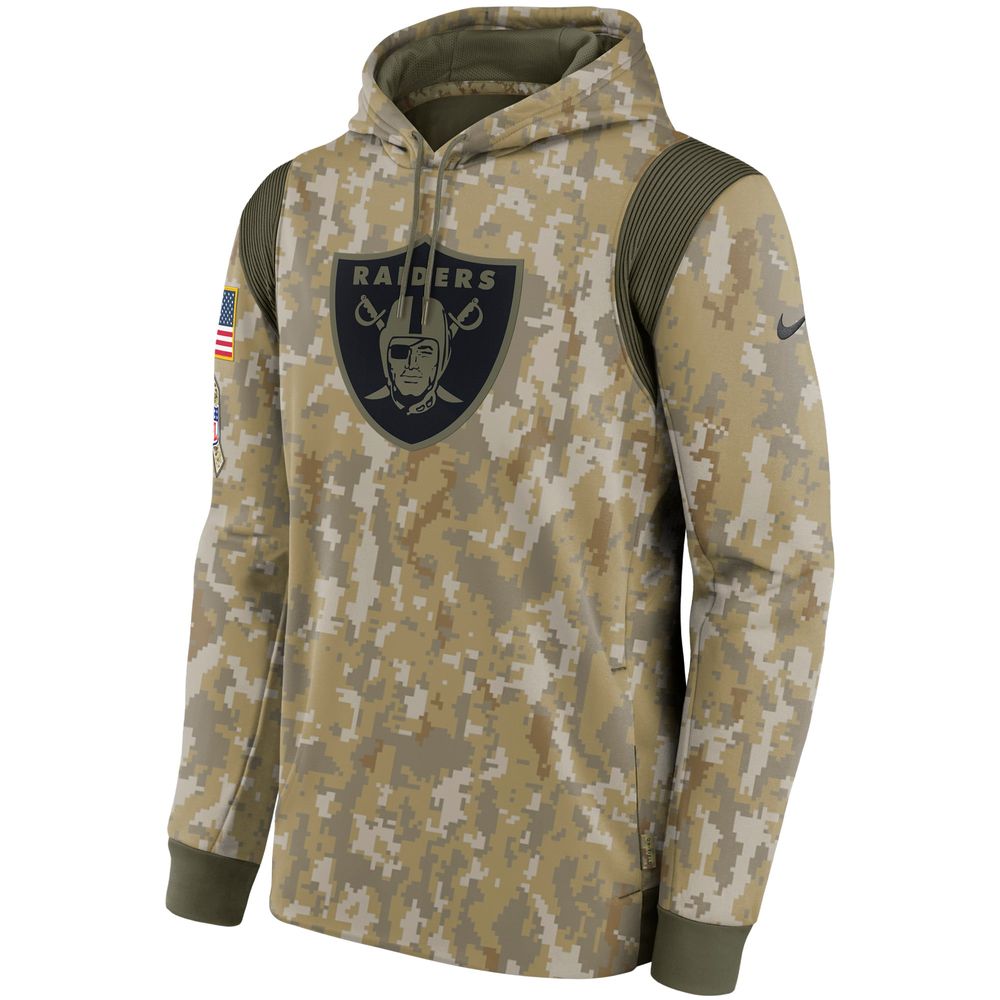 Men's Nike Camo Las Vegas Raiders 2021 Salute To Service - Therma Performance Pullover Hoodie