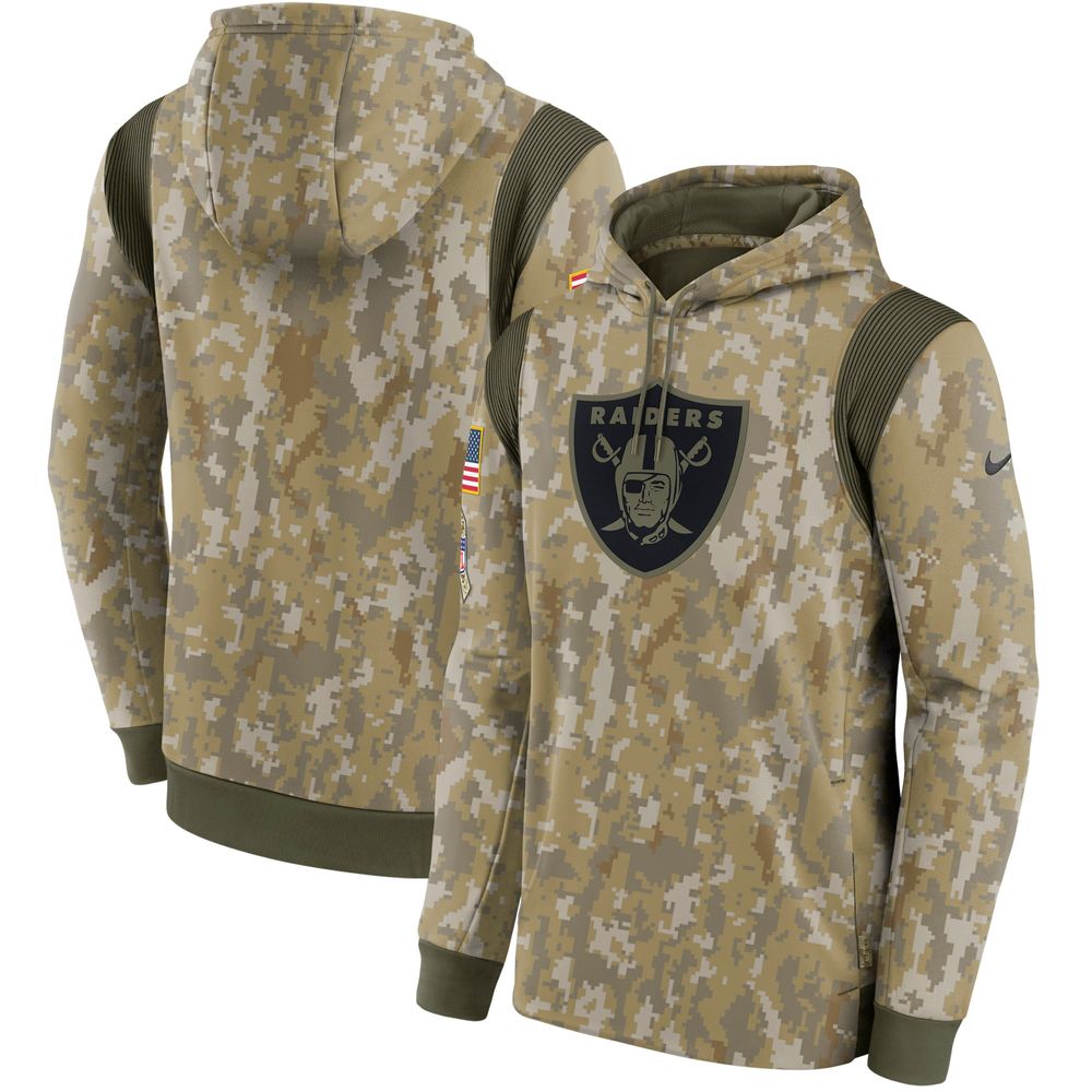 Men's Nike Camo Las Vegas Raiders 2021 Salute To Service - Therma Performance Pullover Hoodie