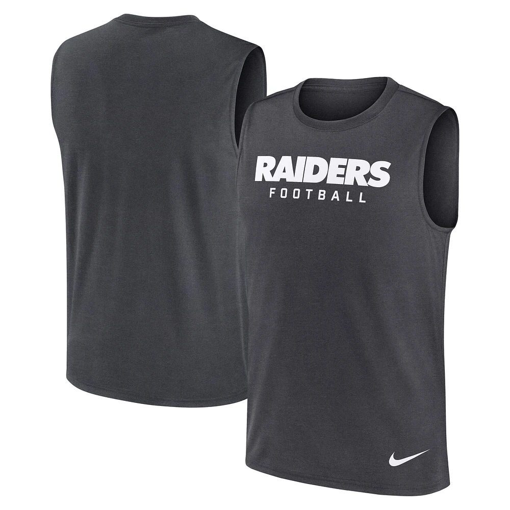 Men's Nike Charcoal Las Vegas Raiders Primetime Legend Performance Muscle Tank Top