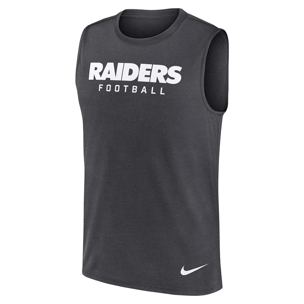 Men's Nike Charcoal Las Vegas Raiders Primetime Legend Performance Muscle Tank Top