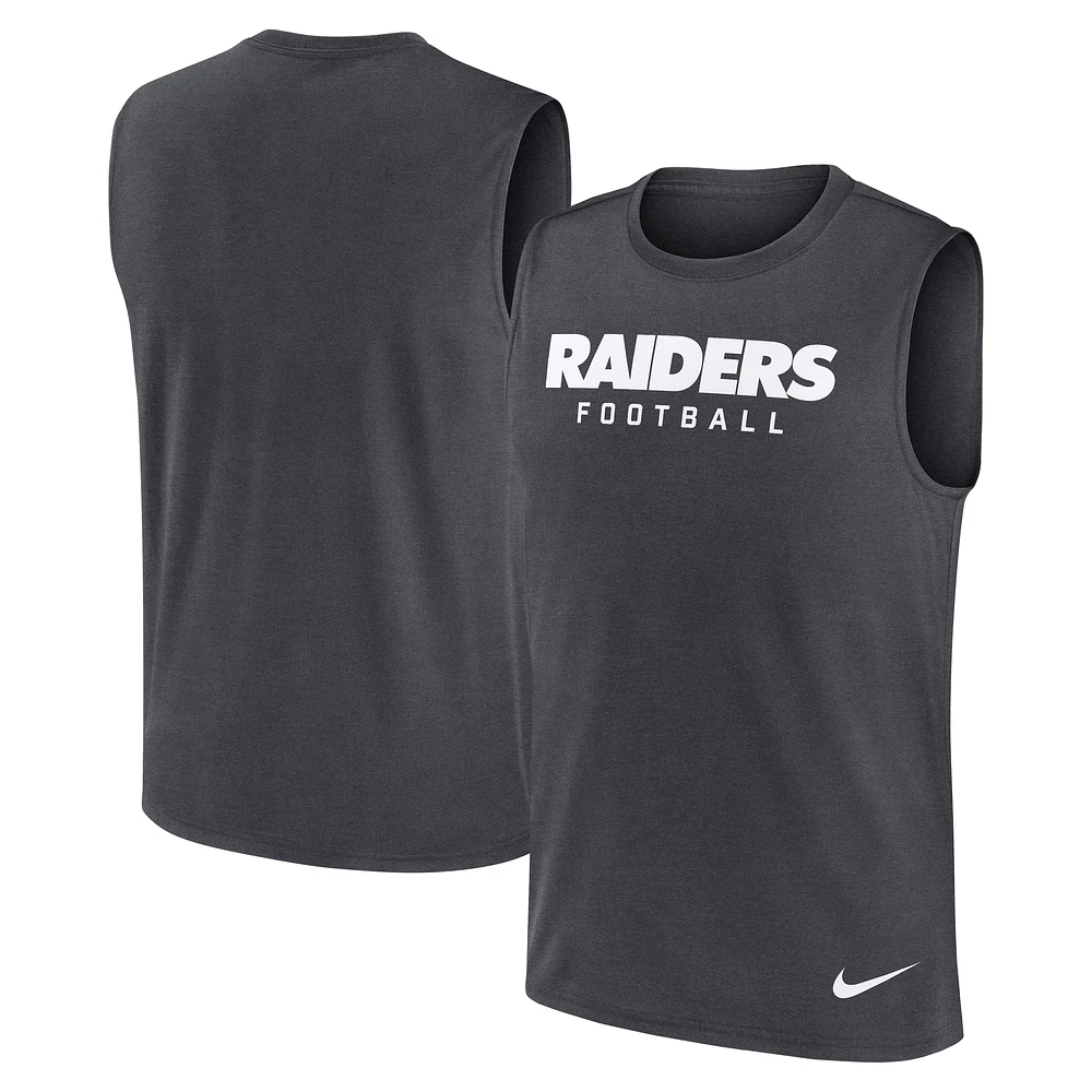 Men's Nike Charcoal Las Vegas Raiders Primetime Legend Performance Muscle Tank Top