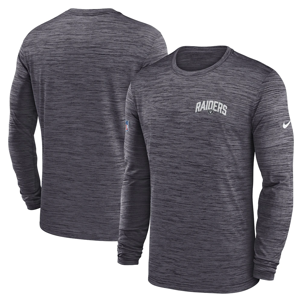 NUT RAID NOIR HOMME NIKE VELOCITY LC ATHLETIC STACK DRI-FIT LONG SLEEVE TE TEEMENL-S