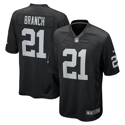 Maillot de match joueur retraité Nike Cliff Branch noir des Las Vegas Raiders pour hommes