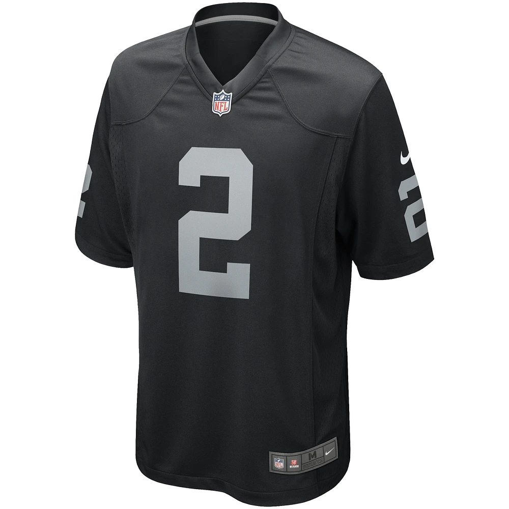 Maillot Nike Daniel Carlson pour homme, noir, joueur de jeu des Las Vegas Raiders