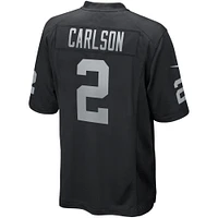 Maillot Nike Daniel Carlson pour homme, noir, joueur de jeu des Las Vegas Raiders