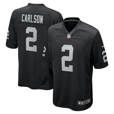 Maillot de match Nike Daniel Carlson pour homme, noir, des Las Vegas Raiders