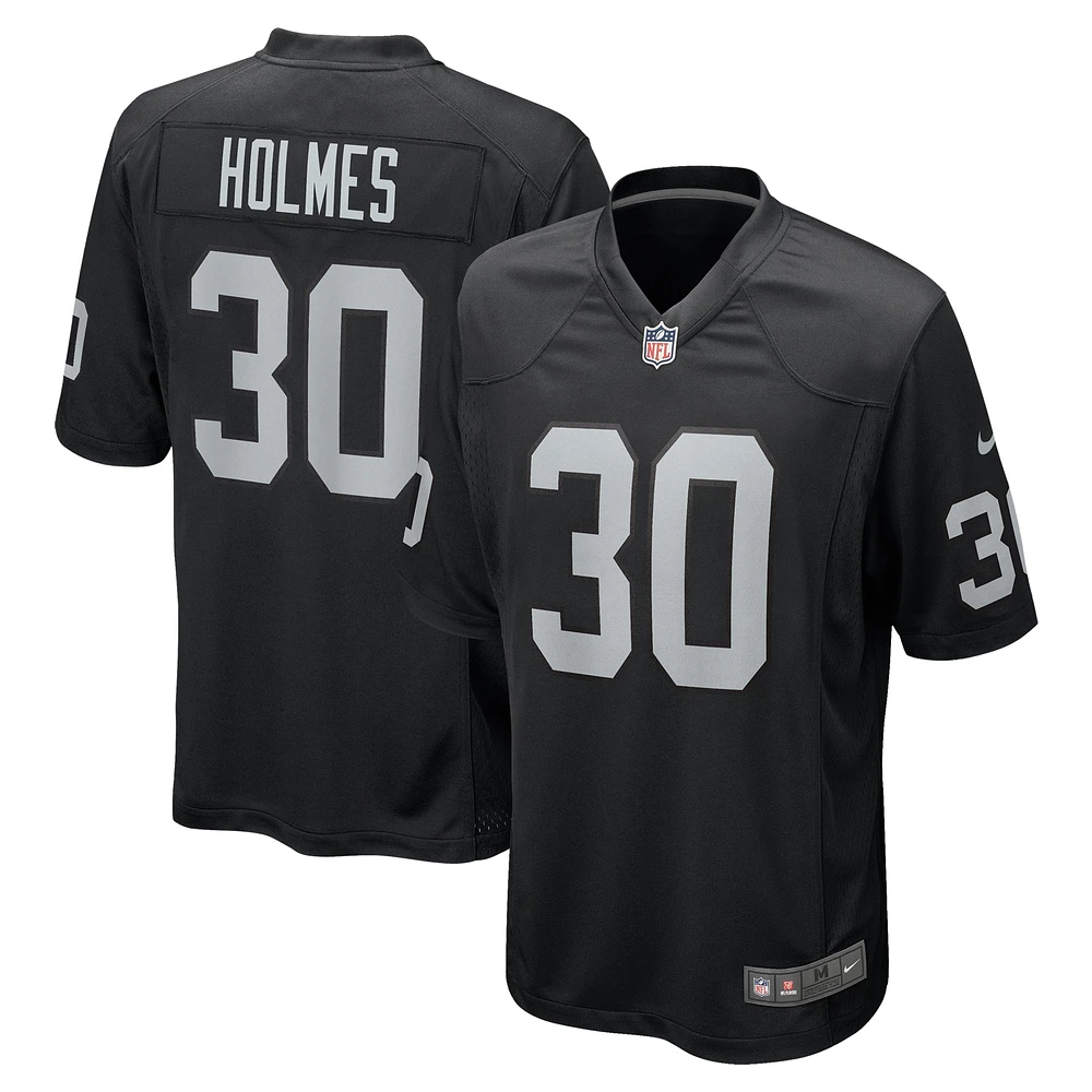 Maillot de match Nike Darnay Holmes pour homme, noir, Las Vegas Raiders Team Game