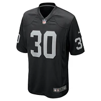 Maillot de match Nike Darnay Holmes pour homme, noir, Las Vegas Raiders Team Game