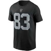 T-shirt avec nom et numéro Nike Darren Waller pour hommes, noir, Las Vegas Raiders