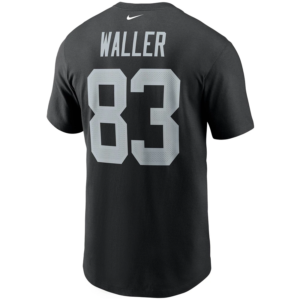 T-shirt avec nom et numéro Nike Darren Waller pour hommes, noir, Las Vegas Raiders