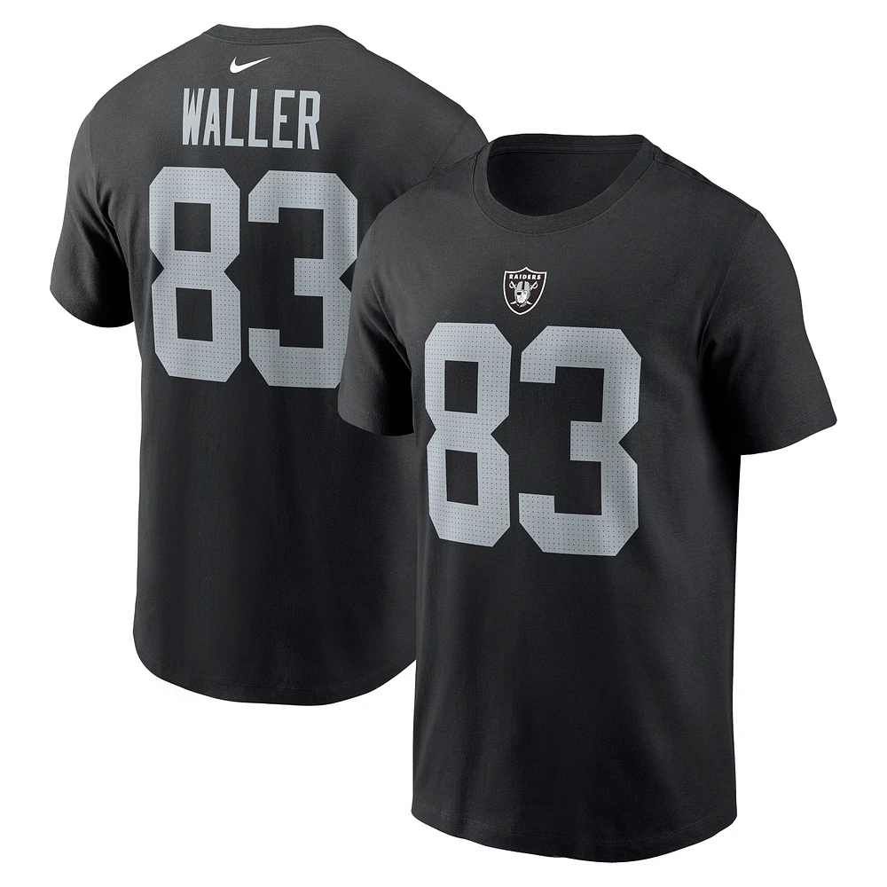 T-shirt Nike Darren Waller pour homme, noir, nom et numéro du joueur des Las Vegas Raiders