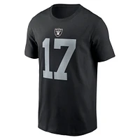 T-shirt Nike Davante Adams pour homme, noir, nom et numéro du joueur des Las Vegas Raiders