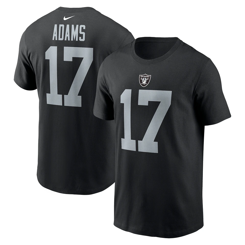 T-shirt Nike Davante Adams pour homme, noir, nom et numéro du joueur des Las Vegas Raiders