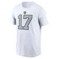 T-shirt Nike Davante Adams pour homme, blanc, nom et numéro du joueur des Las Vegas Raiders