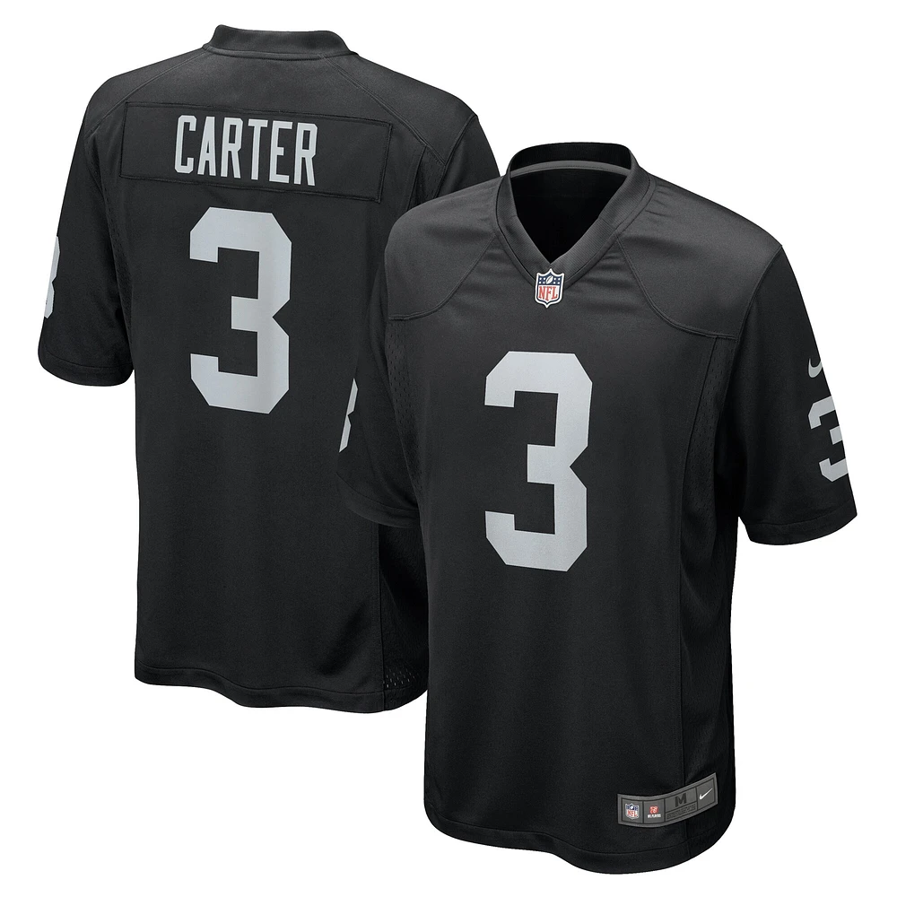 Maillot de joueur jeu Nike DeAndre Carter noir Las Vegas Raiders pour homme