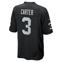 Maillot de joueur jeu Nike DeAndre Carter noir Las Vegas Raiders pour homme