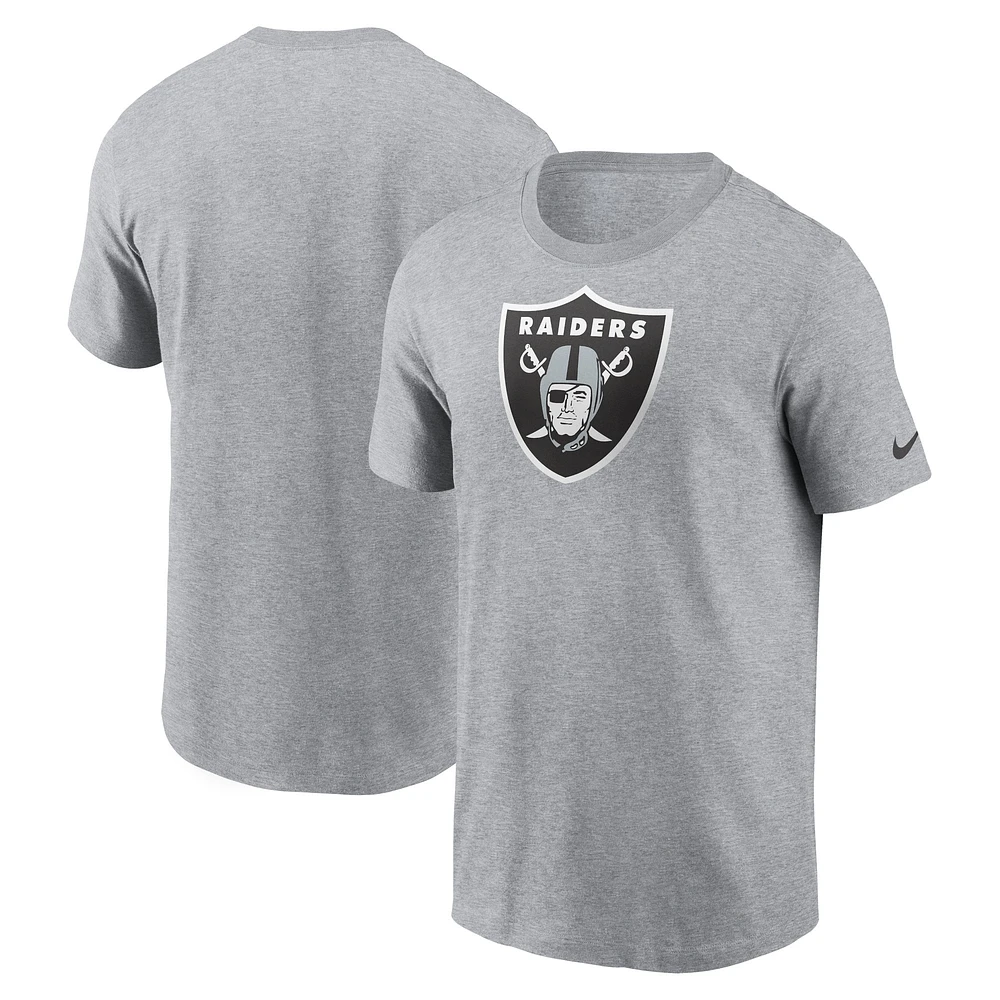 Men's Nike  Gray Las Vegas Raiders Logo Essential T-Shirt