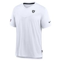 Men's Nike Gray Las Vegas Raiders Sideline Coach Chevron Lock Up Logo V-Neck Performance T-Shirt