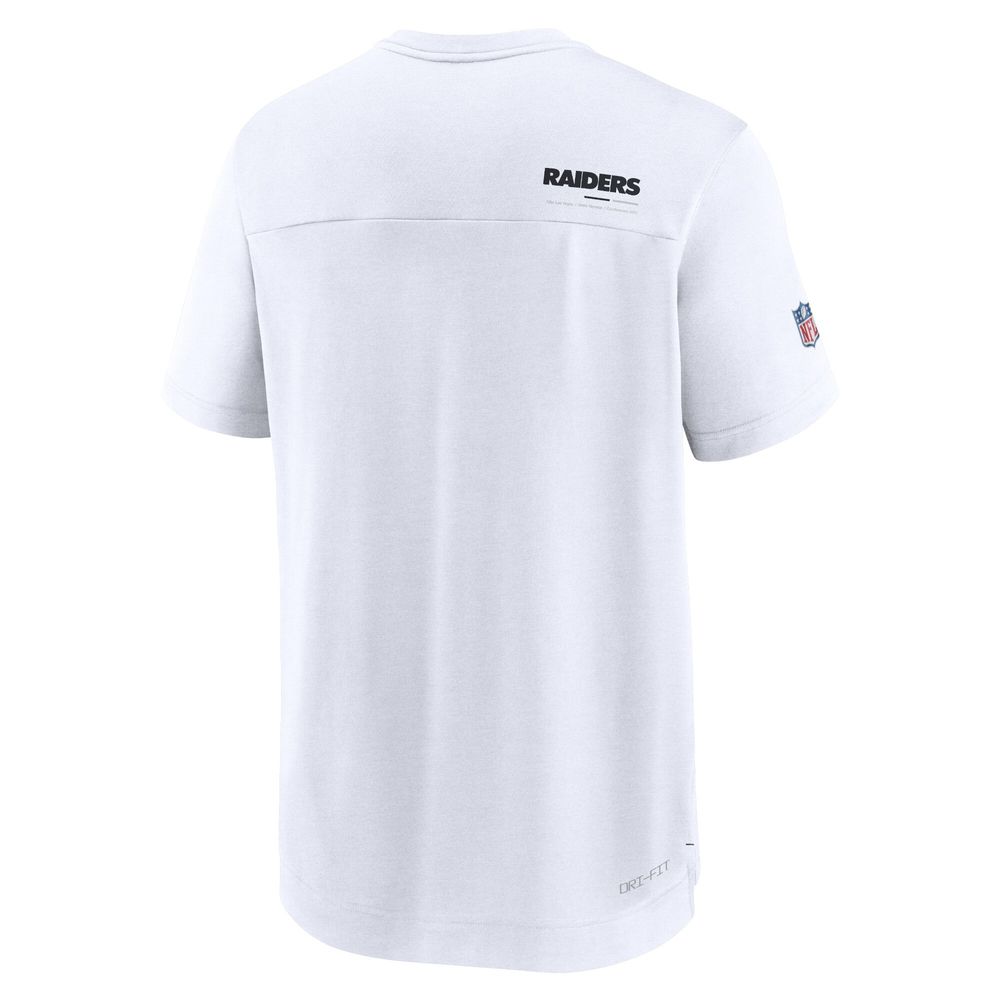 Men's Nike Gray Las Vegas Raiders Sideline Coach Chevron Lock Up Logo V-Neck Performance T-Shirt