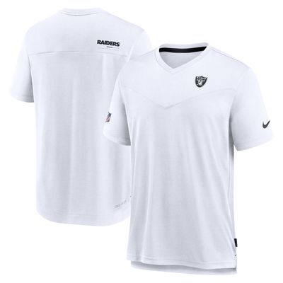 Men's Nike Gray Las Vegas Raiders Sideline Coach Chevron Lock Up Logo V-Neck Performance T-Shirt