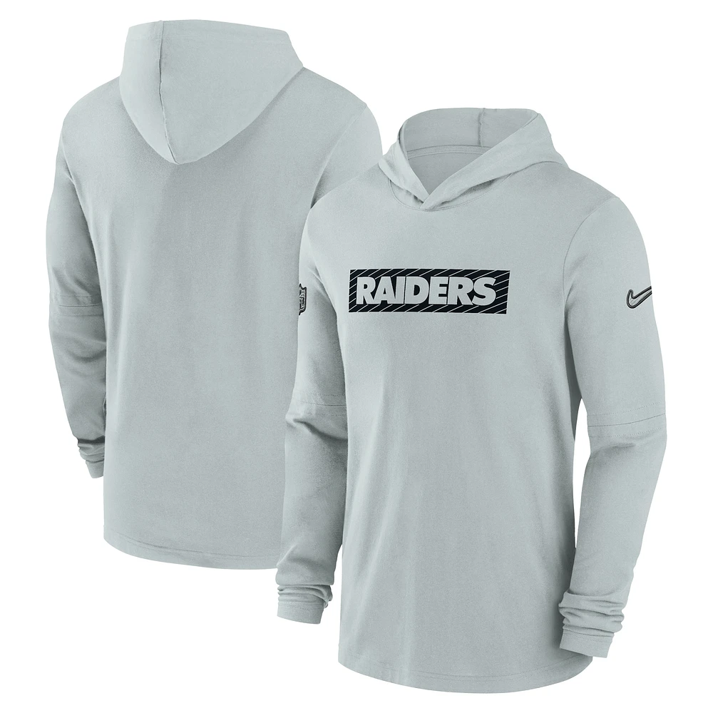 T-shirt à manches longues Nike Las Vegas Raiders Sideline pour homme Gris