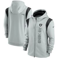 Men's Nike Gray Las Vegas Raiders Sideline Performance - Full-Zip Hoodie