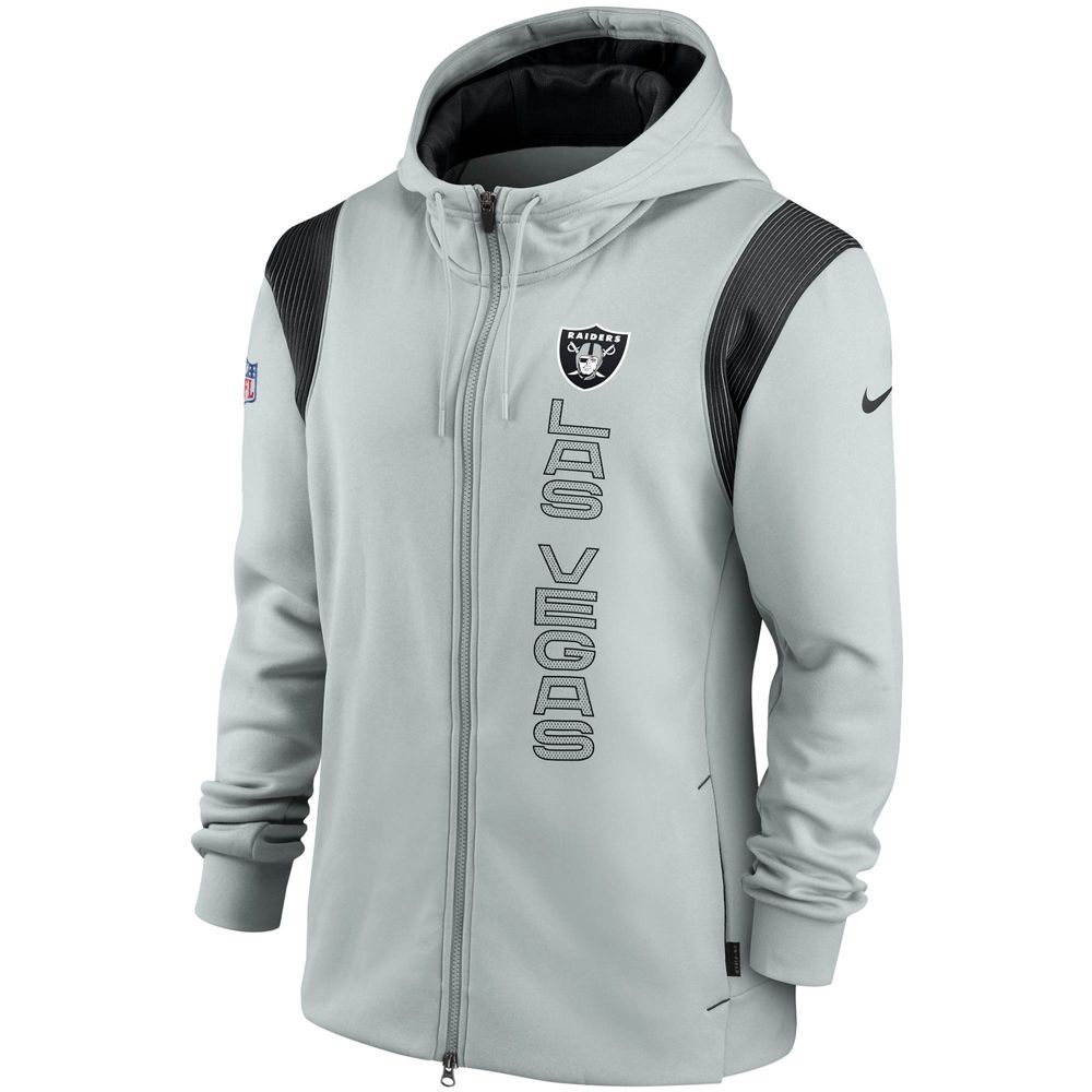 Men's Nike Gray Las Vegas Raiders Sideline Performance - Full-Zip Hoodie